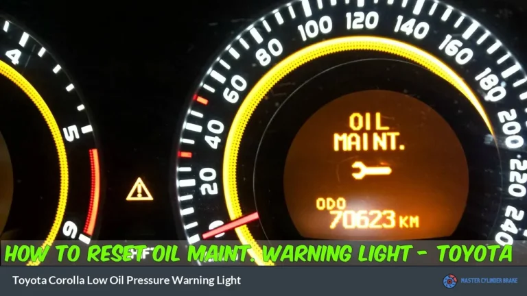 Toyota Corolla Low Oil Pressure Warning Light