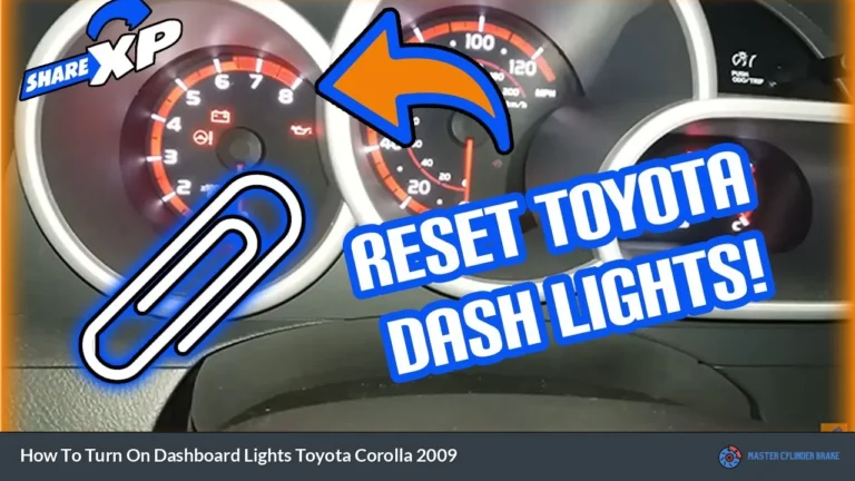 How To Turn On Dashboard Lights Toyota Corolla 2009